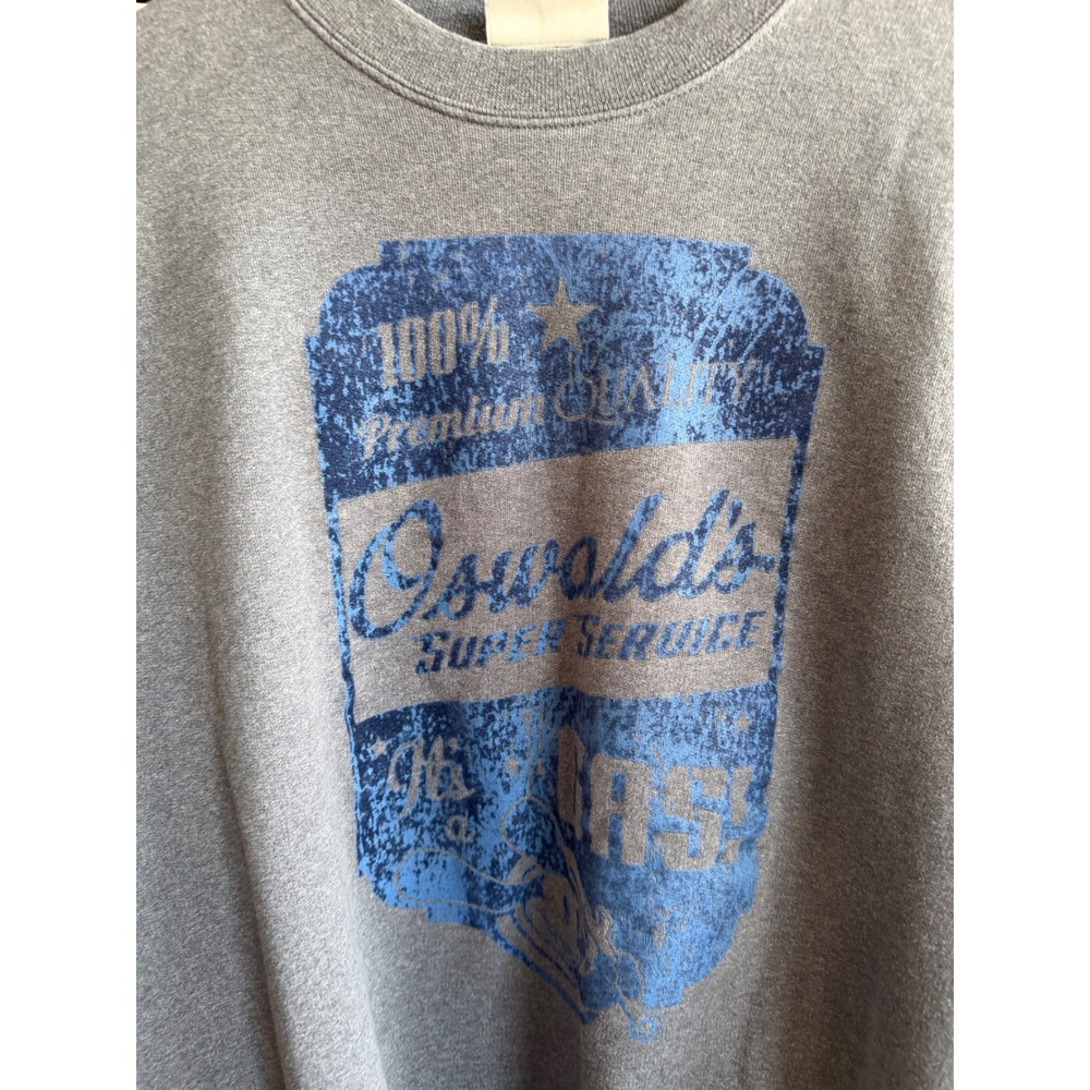 Disney Parks Oswalds Super Service Crewneck Sweatshirt Gray Mens Large L - Picture 4 of 4
